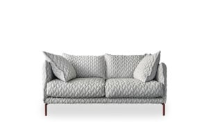 Divano 2 posti Gentry in tessuto grigio brillante (Offerta Expo) - Moroso