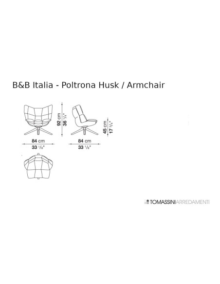 Poltrona Husk in pelle marrone B&B Italia - 7