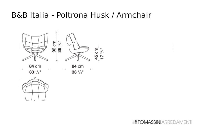 Husk Brown Leather Armchair B&B Italia - 7