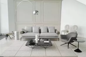 Divano Atoll in tessuto grigio chiaro B&B Italia - 5 2