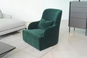 Meridiani Liu Skin Dark Green Velvet Armchair (Expo Offer) | Online Shop 2