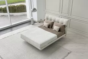 Letto Aurora Tre in pelle bianco sporco (Offerta Expo) Poltrona Frau - 9 2