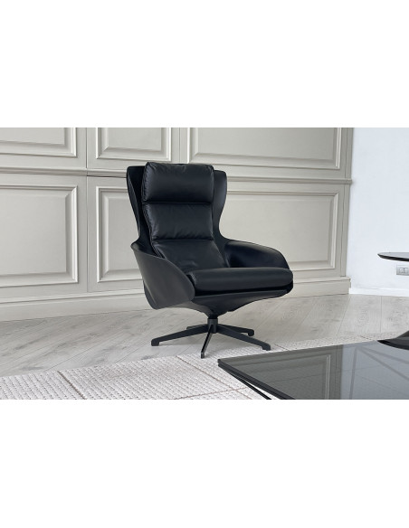 Poltrona Cab Lounge in pelle nera (Offerta Expo) Cassina - 2
