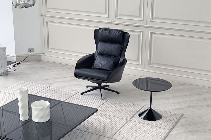 Poltrona Cab Lounge in pelle nera (Offerta Expo) Cassina - 5