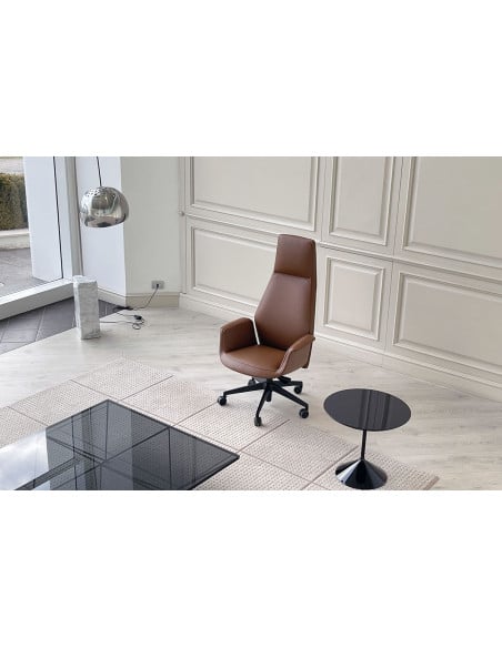 Fauteuil Downtown en cuir cognac (Offre Expo) Poltrona Frau - 5