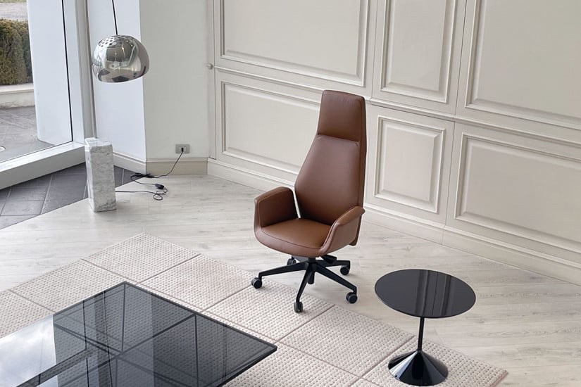 Fauteuil Downtown en cuir cognac (Offre Expo) Poltrona Frau - 5
