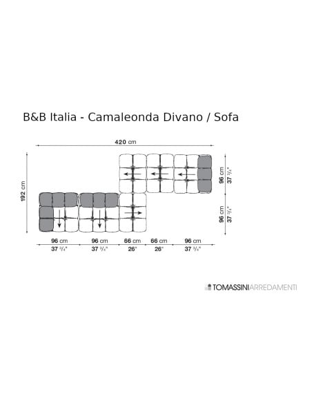 Divano Camaleonda in tessuto arancione (Offerta Expo) B&B Italia - 7