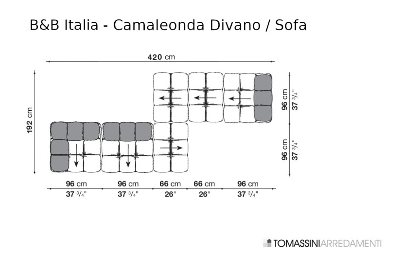 Divano Camaleonda in tessuto arancione (Offerta Expo) B&B Italia - 7