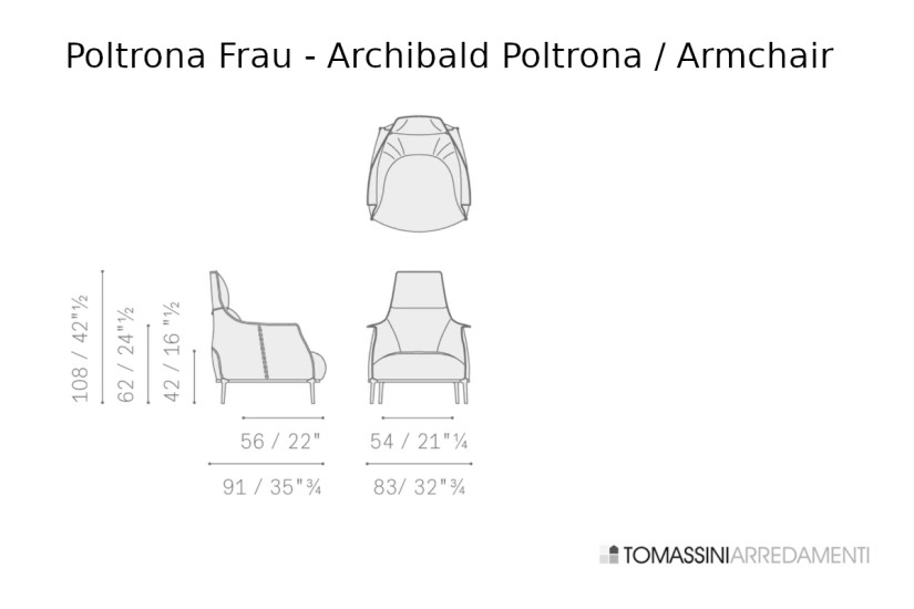 Poltrona Archibald in pelle cipria (Offerta Expo) Poltrona Frau - 9