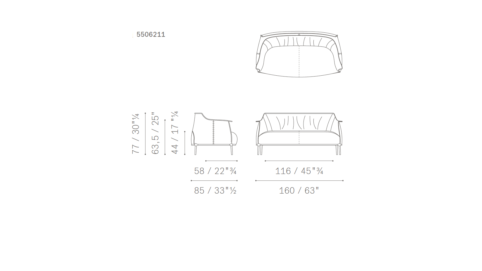 Archibald Sofa dimensions